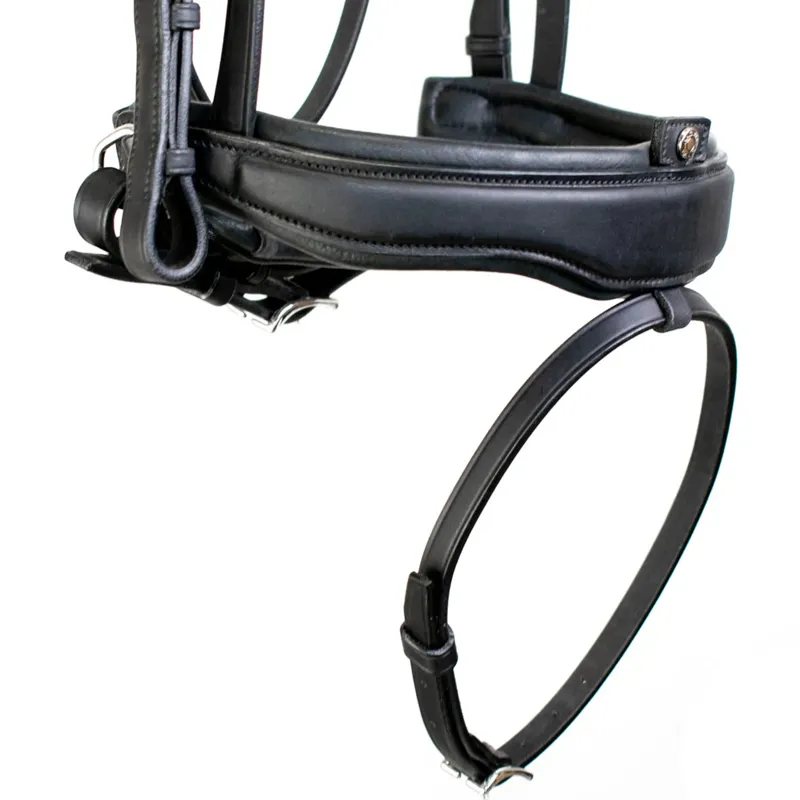 Antares Precision Large Crank Flash Noseband Snaffle Bridle Black-7
