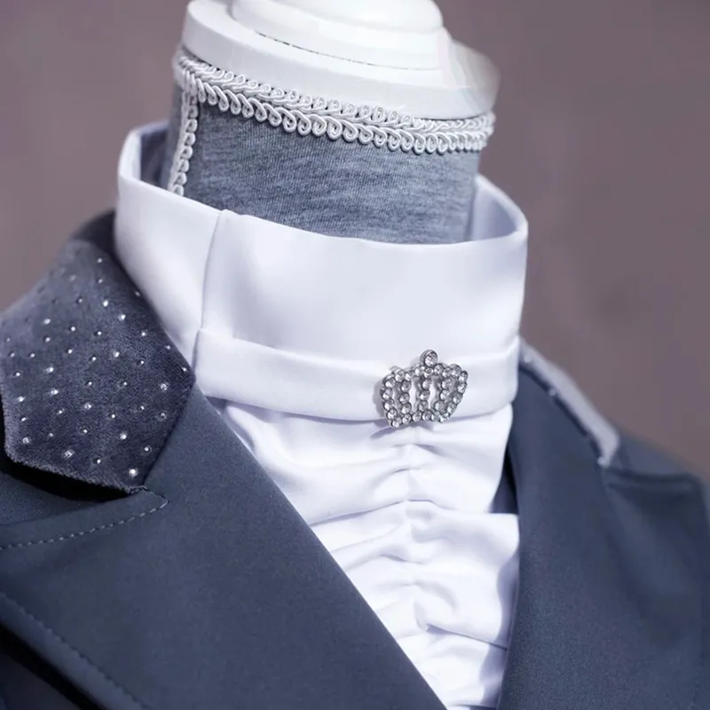 Dressage Deluxe Crown Ready Tied Stock White-1