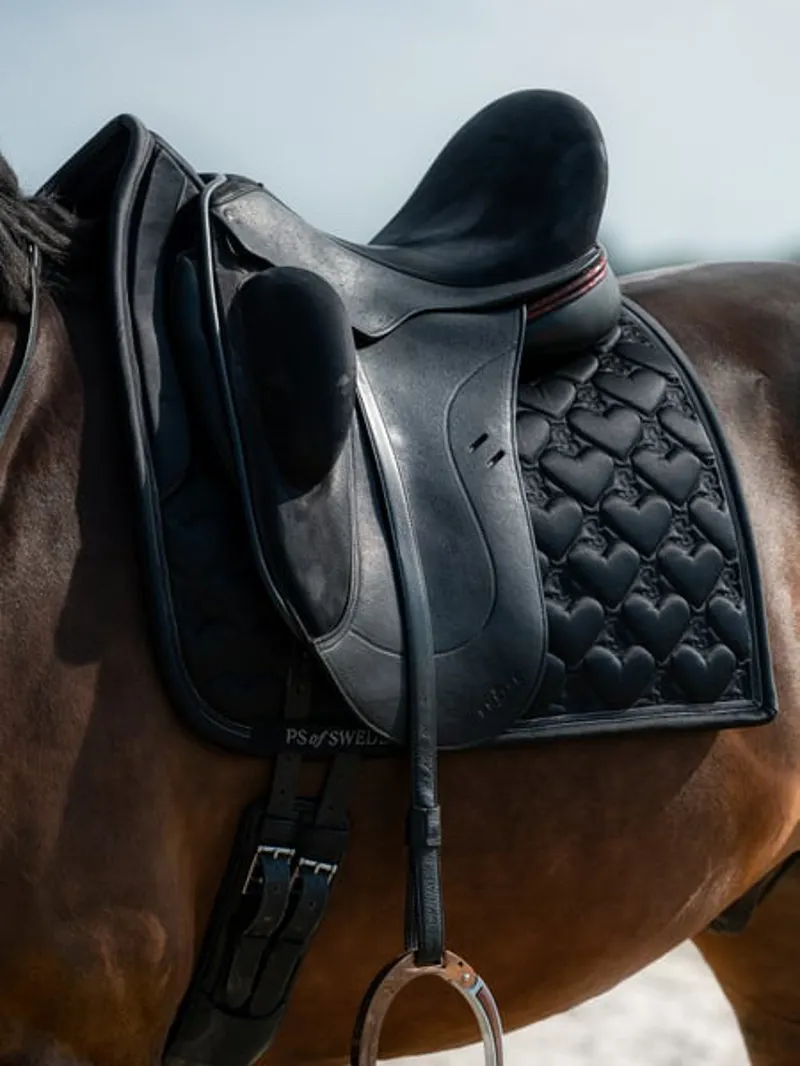 PS of Sweden Dressage Saddle Pad Heart Black - Limited Edition-2