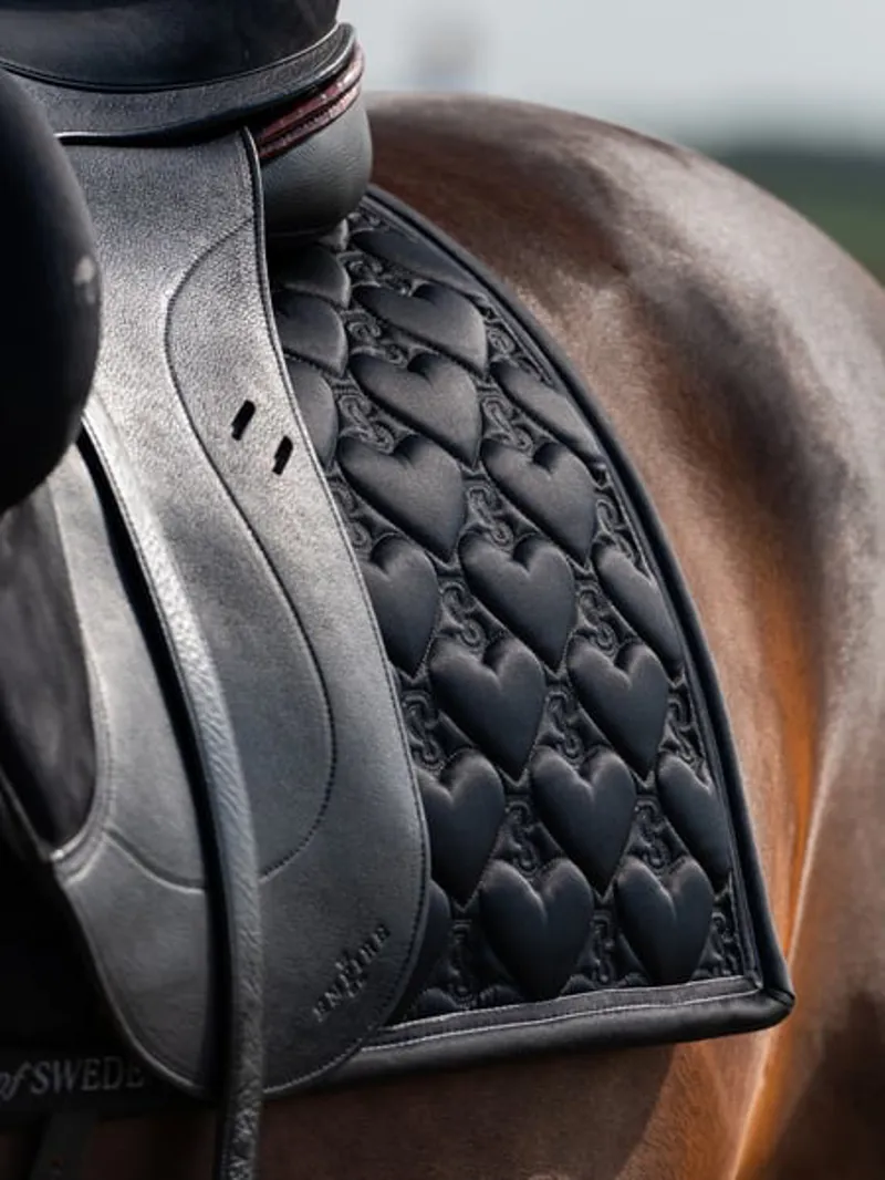 PS of Sweden Dressage Saddle Pad Heart Black - Limited Edition