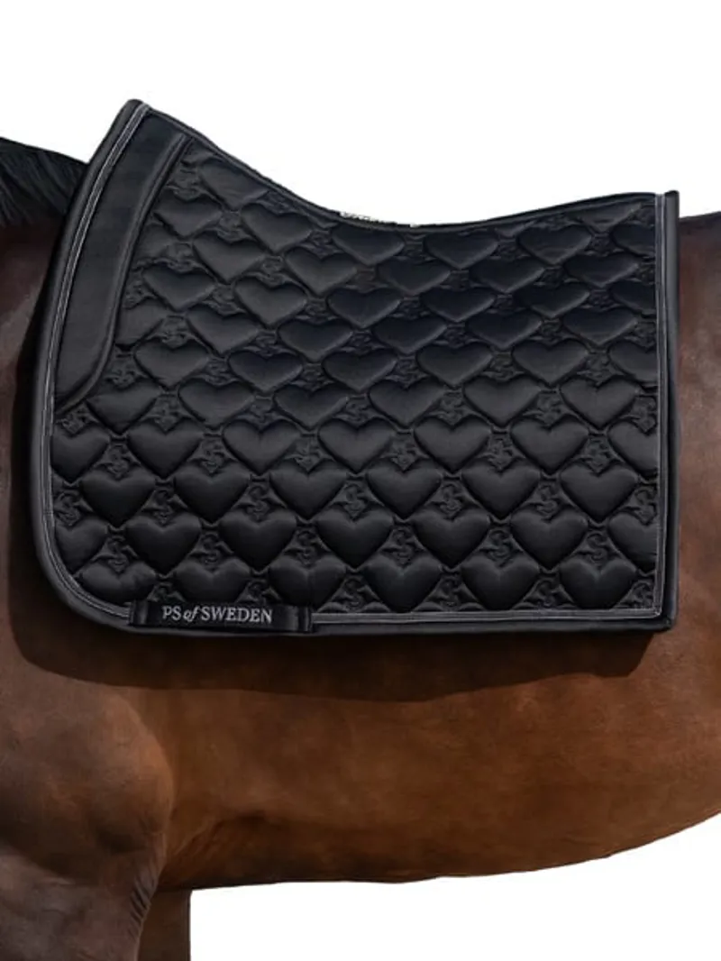 PS of Sweden Dressage Saddle Pad Heart Black - Limited Edition-4