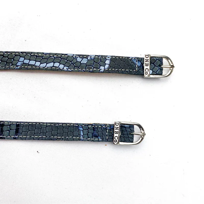 DeNiro Spur Straps Regal Blue with Contrasting Stitching