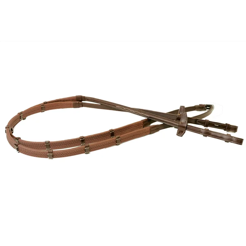 Antares Signature Rubber Reins With Loops Brown