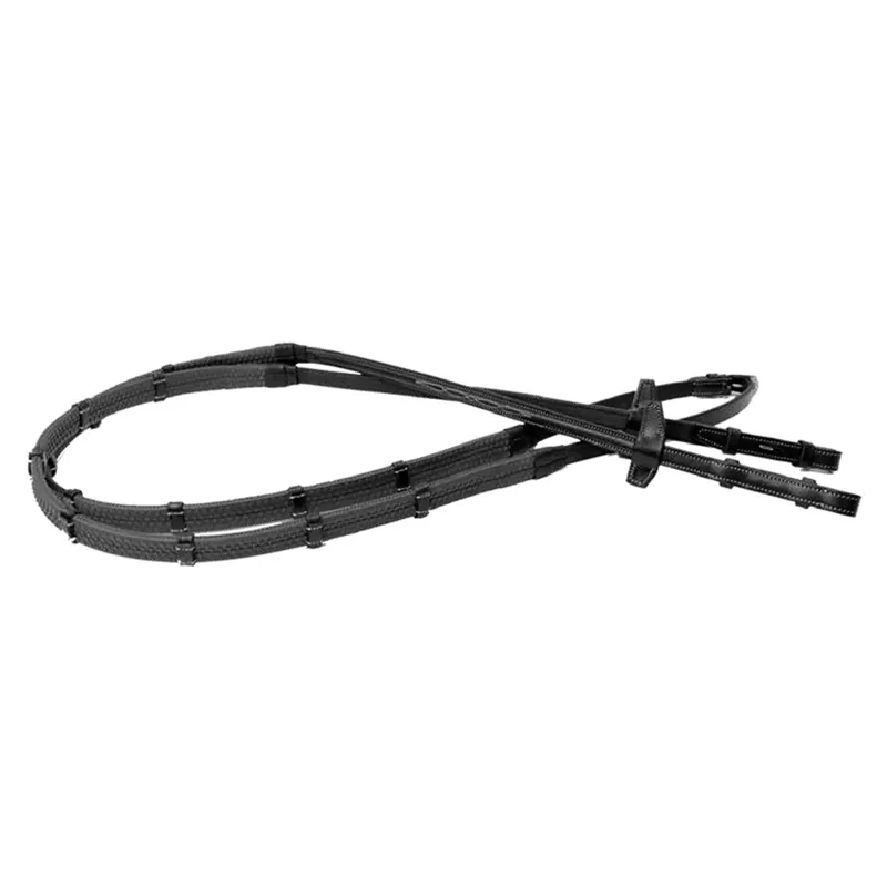 Antares Signature Rubber Reins With Loops Black