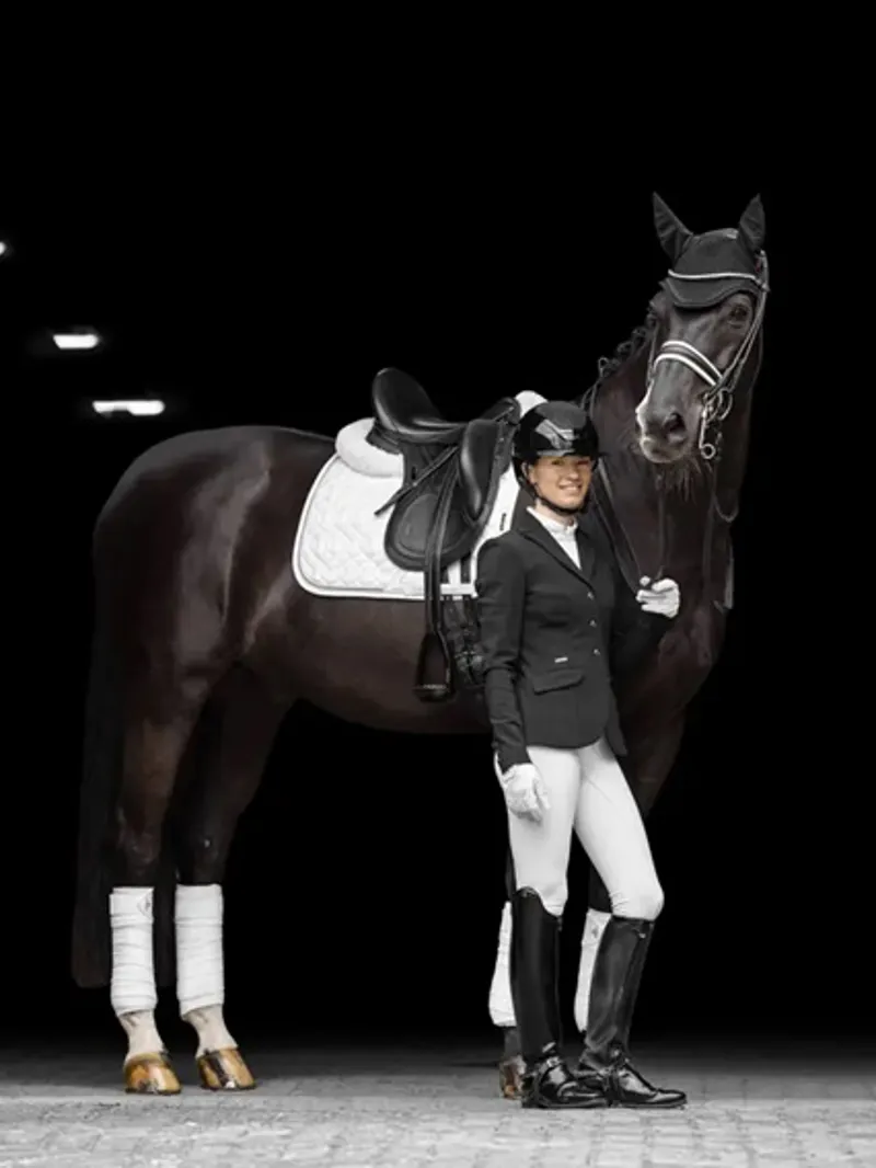 LeMieux Crystal Suede Dressage Square White-2