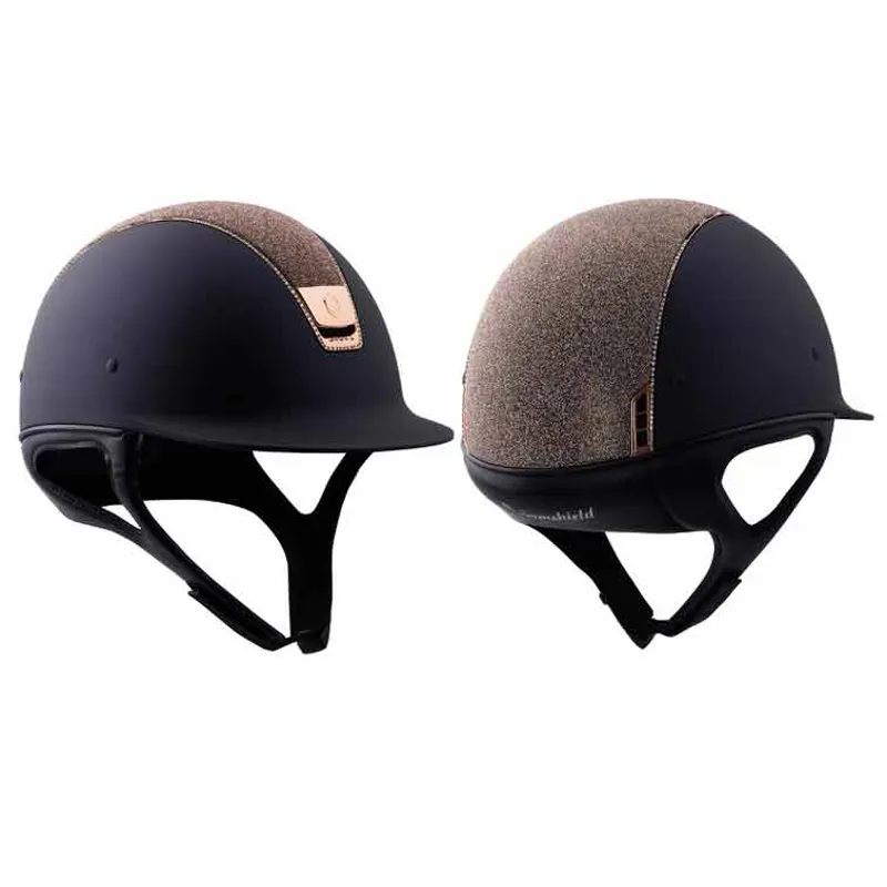 Samshield Shadowmatt Helmet  Rose Gold Crystal Fabric Top 255 Crystals Navy-1