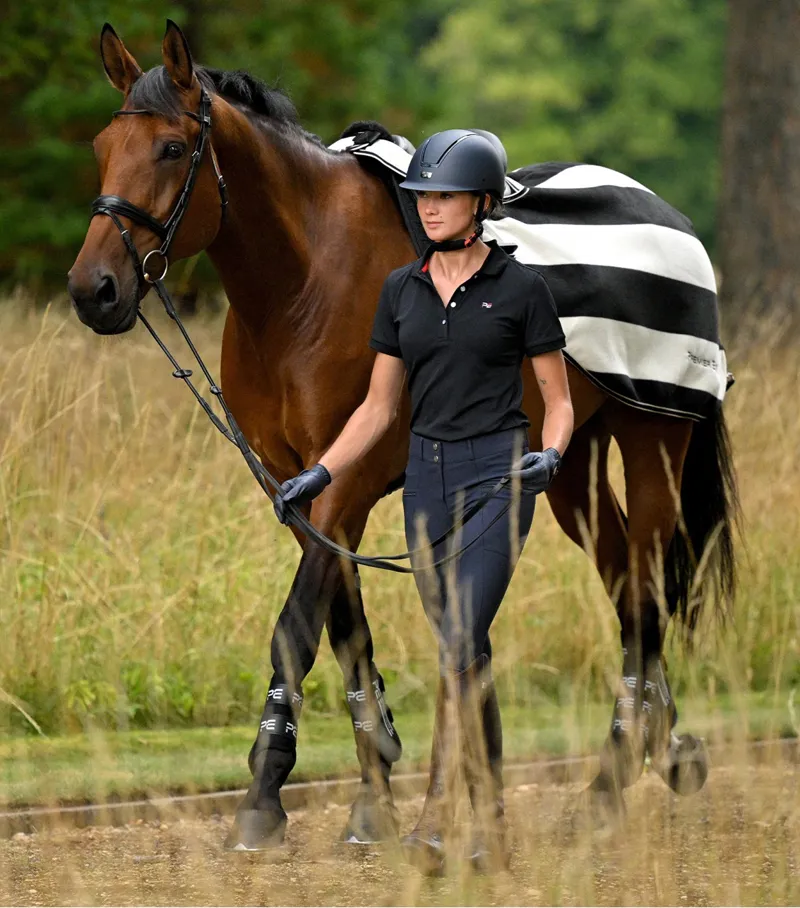 Vellus Horse Fleece Exercise Rug Black / White-3
