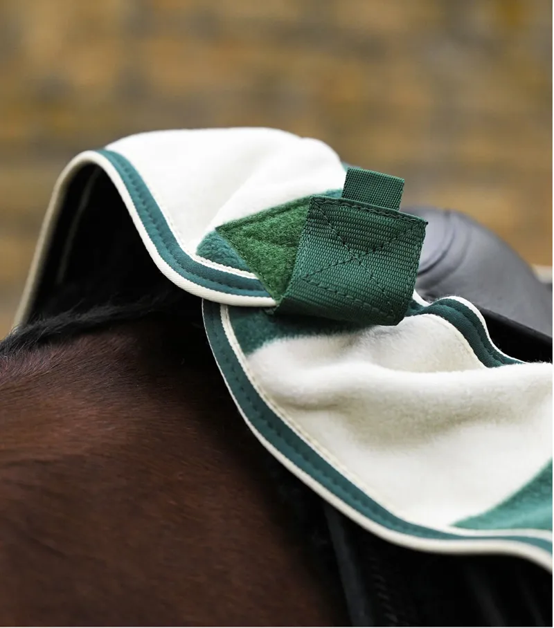 Vellus Horse Fleece Exercise Rug Green/White-1