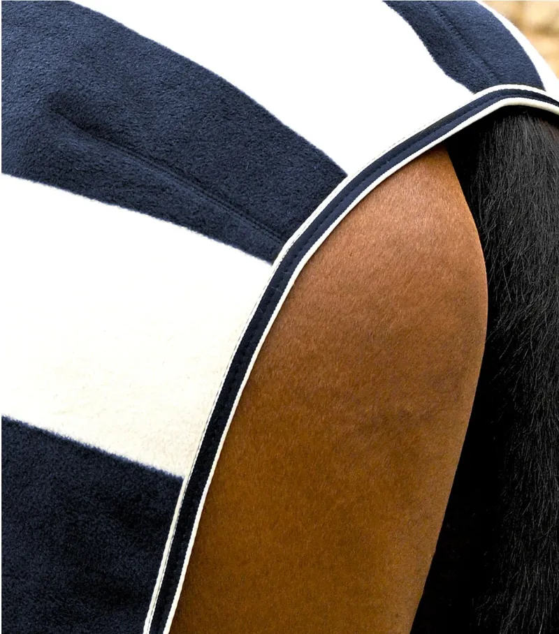 Vellus Horse Fleece Exercise Rug Navy/White-3