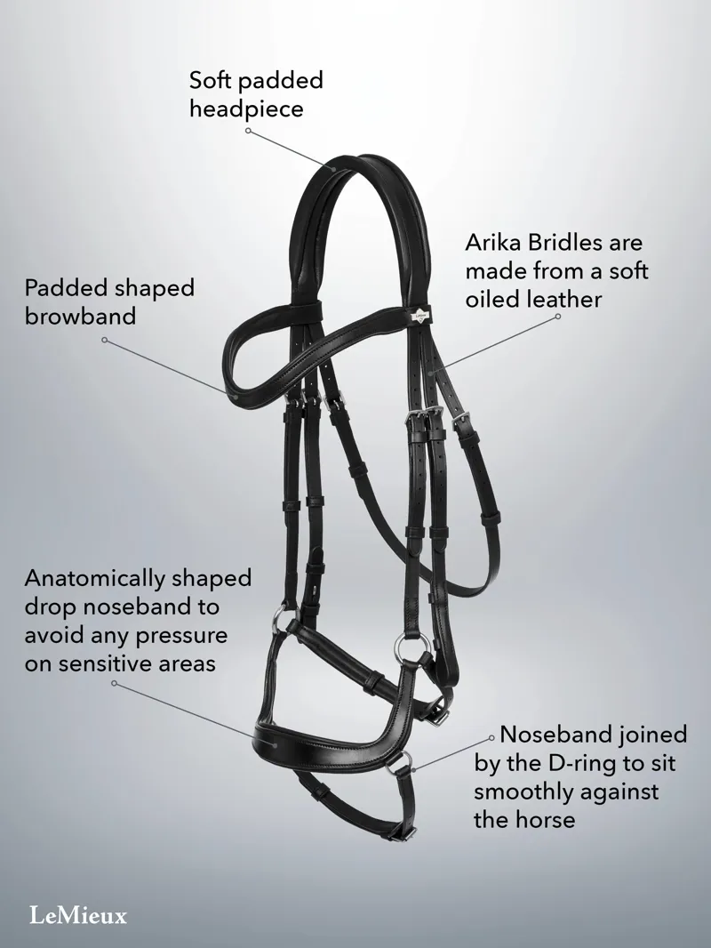 LeMieux Arika Drop Bridle - Black/Silver-2