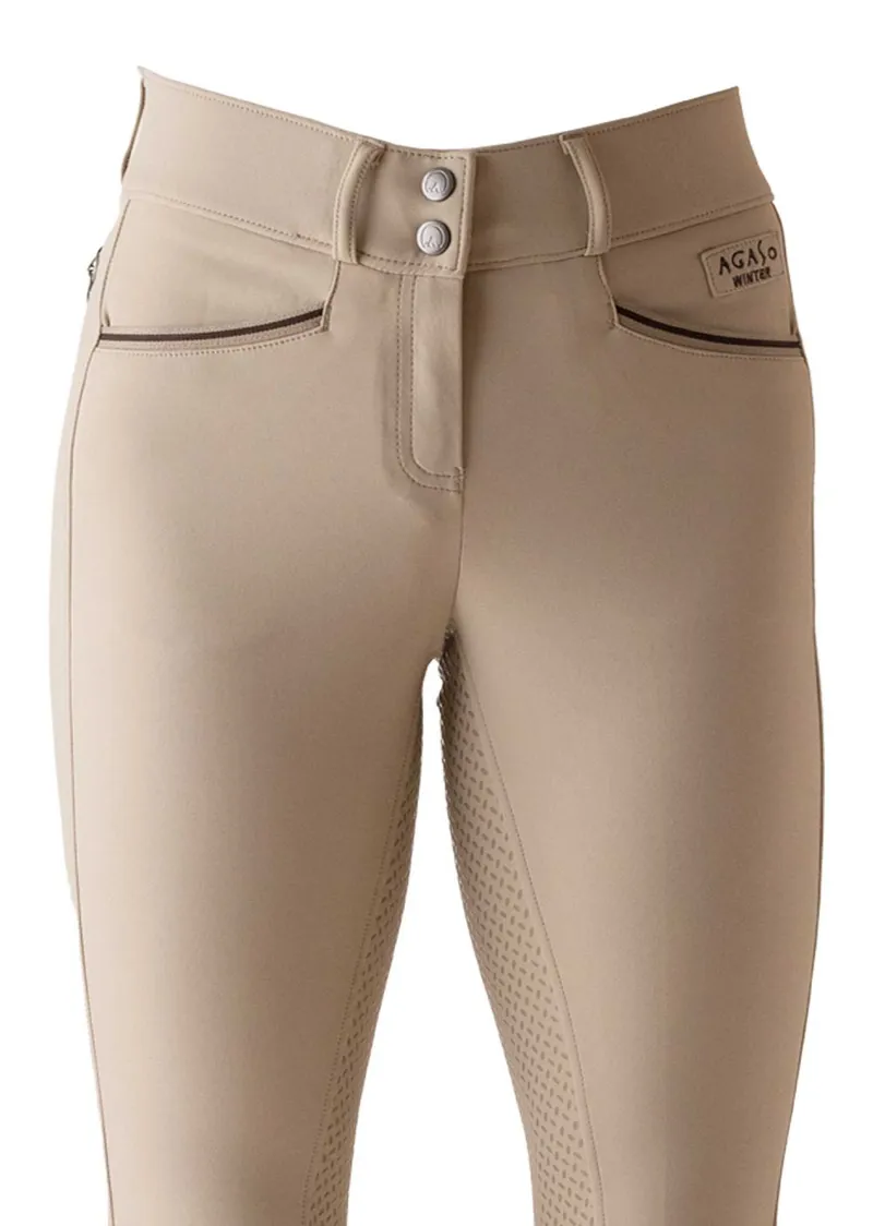 Agaso Full Grip Winter Breeches - Beige-4