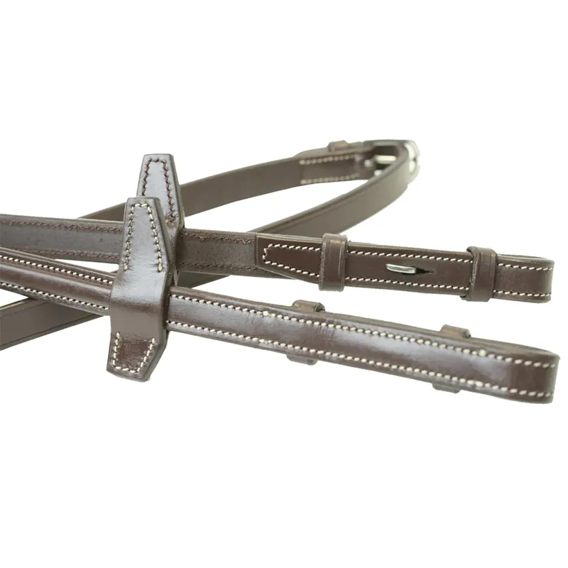 Antares Signature Rubber Reins With Loops Brown-2