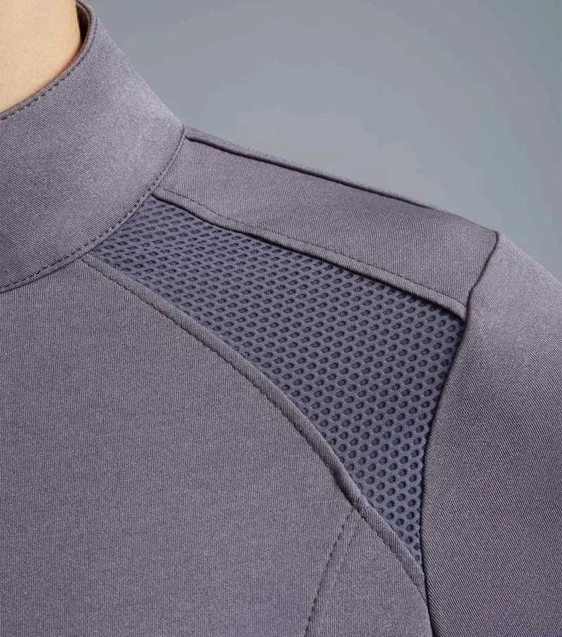 Remisa Ladies Technical Short Sleeve Riding Top / Anthracite Grey uk-5