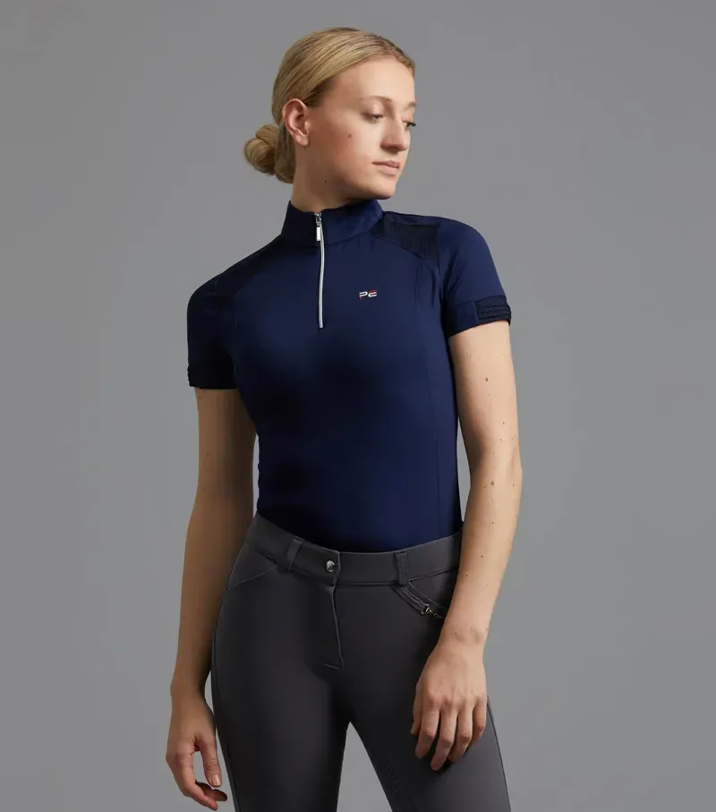 Remisa Ladies Technical Short Sleeve Riding Top / Navy uk