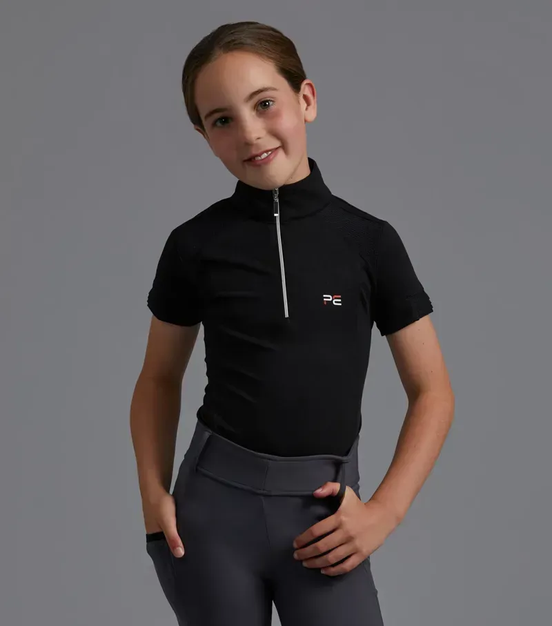 Mini Remisa Girl's Technical Short Sleeve Riding Top / Black