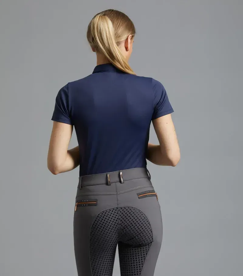 Scintillo Ladies Short Sleeve Riding Top / Navy uk-2
