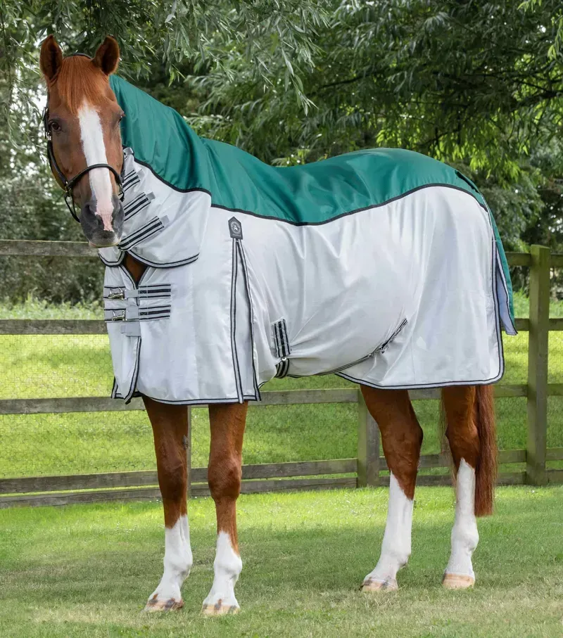 Premier Equine ShowerTex Fly Rug With Surcingles in Green