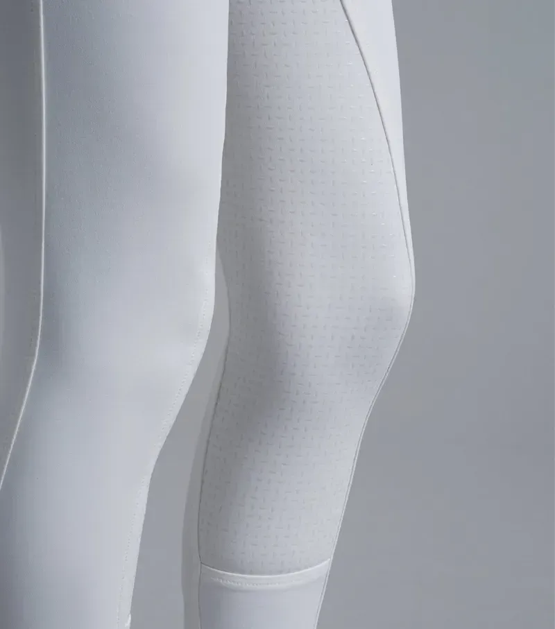 Premier Equine Ladies Sophia Full Seat High Waist Competition Riding Breeches in White-4