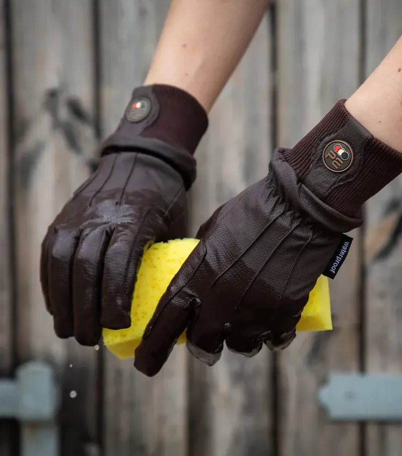 Dajour Waterproof Riding Gloves - Brown-2