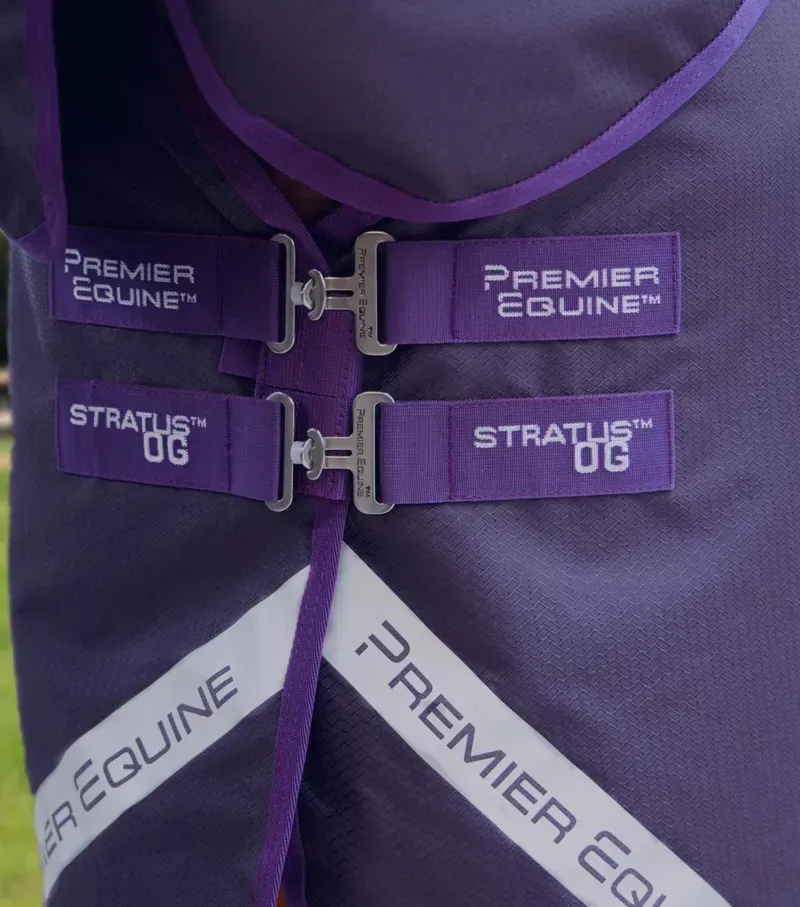 Premier Equine Stratus 600D Series 0g Turnout Rug with Classic Neck Cover in Purple-1