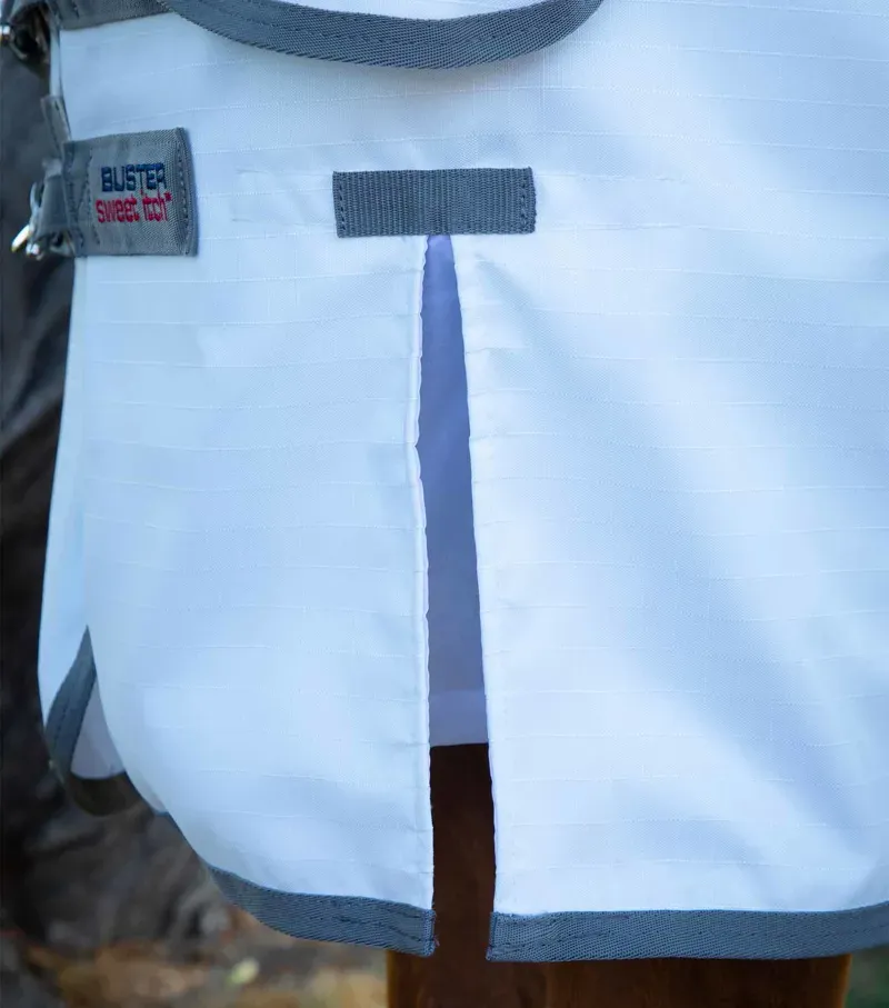 Sweet Itch Buster Fly Rug With Belly Flap / White-2