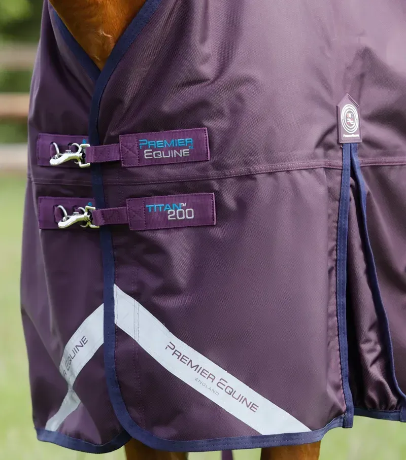 Titan 200g Turnout Rug With Snug-Fit Neck Cover / Purple-4