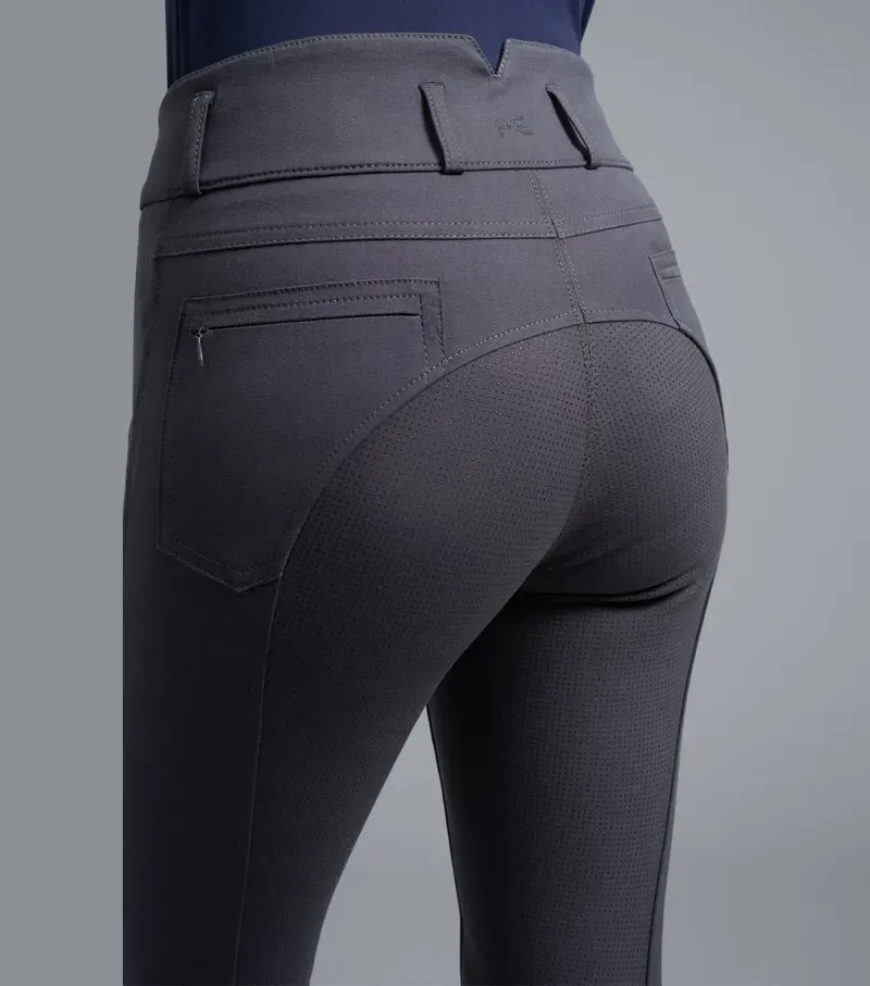 Premier Equine Ladies Virtue Full Seat Gel Riding Breeches in Anthracite-2