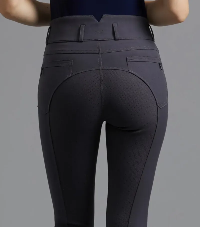 Premier Equine Ladies Virtue Full Seat Gel Riding Breeches in Anthracite-3